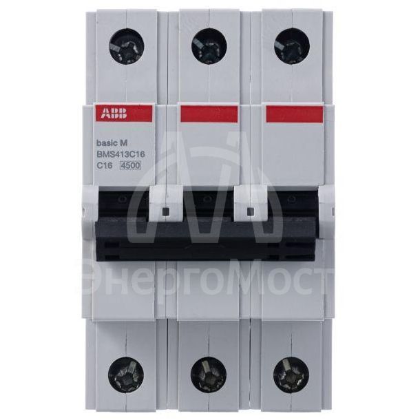 Выключатель автоматический модульный 3п C 16А 4.5кА Basic M BMS413C16 ABB 2CDS643041R0164