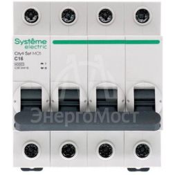 Выключатель автоматический (АВ) С 16А 4P 4.5кА 400В City9 Set SE C9F34416