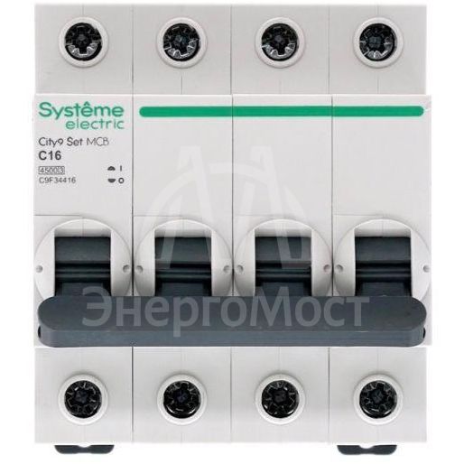 Выключатель автоматический (АВ) С 16А 4P 4.5кА 400В City9 Set SE C9F34416