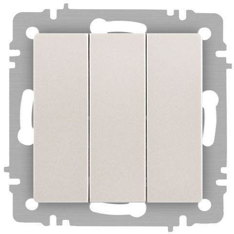 Выключатель 3-кл. СП Accent 6-106-06 10А IP20 250В AL/CU перламутр. Intro Б0063542