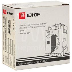 Рубильник мод. 3п MS-20A на DIN-рейку EKF ms-20d