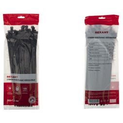 Хомут кабельный 7.6х300 нейл. черн. (уп.100шт) Rexant 07-0303
