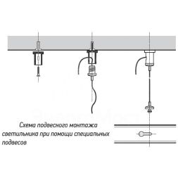 Комплект подвесов PSO-02 S-2x1.0м (стальной трос-2шт саморезы-2шт дюбель-2шт) Pro+ JazzWay 5059207
