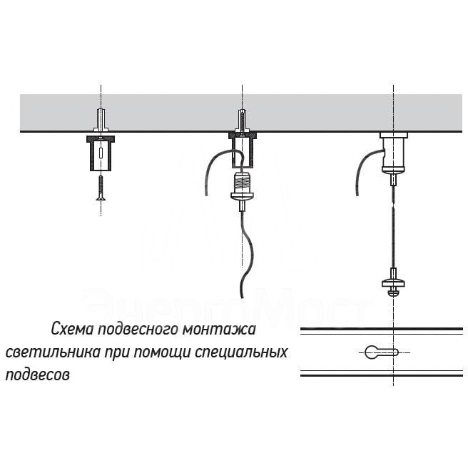 Комплект подвесов PSO-02 S-2x1.0м (стальной трос-2шт саморезы-2шт дюбель-2шт) Pro+ JazzWay 5059207