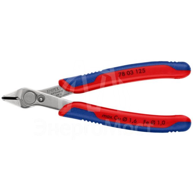 Бокорезы прецизионные для самых тонких работ L-125мм твердость режущих кромок 54 HRC Knipex KN-7803125