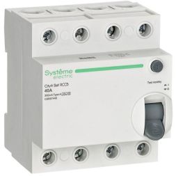Выключатель дифференциального тока City9 Set 4п 40А 300мА A-S 400В SE C9R87440