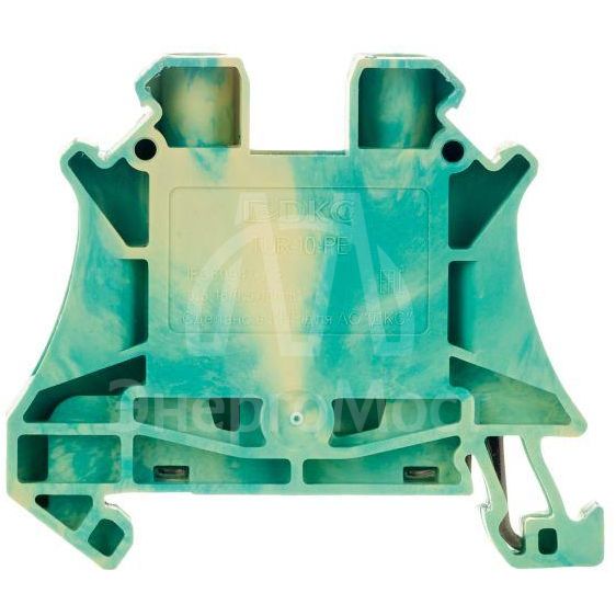 Клемма заземления винтовой зажим 2 точки подключения 10кв.мм DKC TUR-10-PE