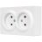 Розетка 2-мест. без заземл. LETO закрытый корпус ПБТ бел. LEZARD 752-0200-128B