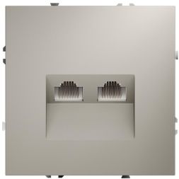 Розетка компьютерная 2-м СП S70 RJ45 + RJ45 кат.6 механизм кашемир Voltum VLS060203