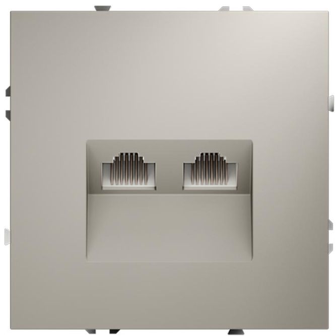 Розетка компьютерная 2-м СП S70 RJ45 + RJ45 кат.6 механизм кашемир Voltum VLS060203