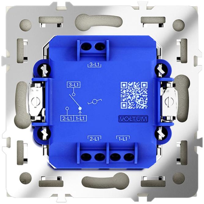 Переключатель проходной 1-кл. СП S70 10А механизм сталь Voltum VLS010305