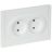 Розетка 2-м СП FORTE&amp;amp;PIANO FP226 10А без заземл. без защ. шторок безвинт. крепл. бел. IEK FP-R20-10-1-K01