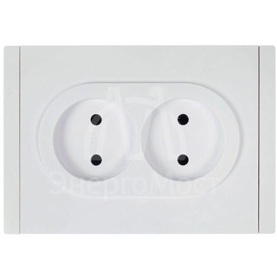 Розетка 2-м СП FORTE&amp;amp;PIANO FP226 10А без заземл. без защ. шторок безвинт. крепл. бел. IEK FP-R20-10-1-K01