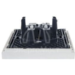 Розетка 2-м СП FORTE&amp;amp;PIANO FP226 10А без заземл. без защ. шторок безвинт. крепл. бел. IEK FP-R20-10-1-K01