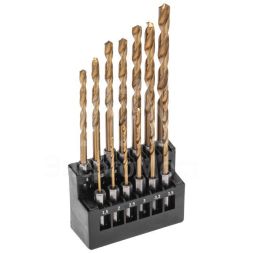 Набор сверл по металлу 1.5-6.5мм (через 0.5мм; 3.2мм; 4.8мм) HSS ТИТАН шестигранный хвостовик (уп.13шт) Kranz KR-91-0622