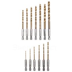 Набор сверл по металлу 1.5-6.5мм (через 0.5мм; 3.2мм; 4.8мм) HSS ТИТАН шестигранный хвостовик (уп.13шт) Kranz KR-91-0622