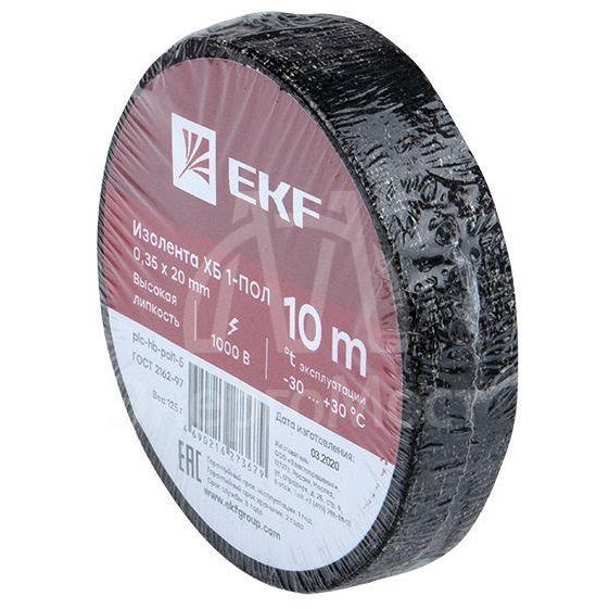 Изолента ХБ 1-ПОЛ 20мм (рул.10м) (125г) PROxima EKF plc-hb-pol1-5