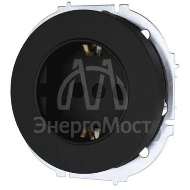 Розетка 1-м OSEN IP20 16А с защ. шторками ПБТ механизм черн. бархат LEZARD 743-4288-124B