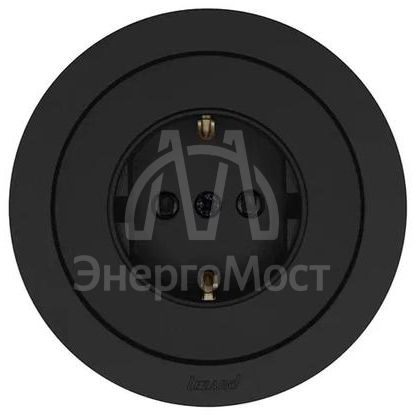 Розетка 1-м OSEN IP20 16А с защ. шторками ПБТ механизм черн. бархат LEZARD 743-4288-124B