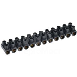 Зажим винтовой ЗВИ-20 н/г 4-10кв.мм 12пар черн. IEK UZV5-020-06