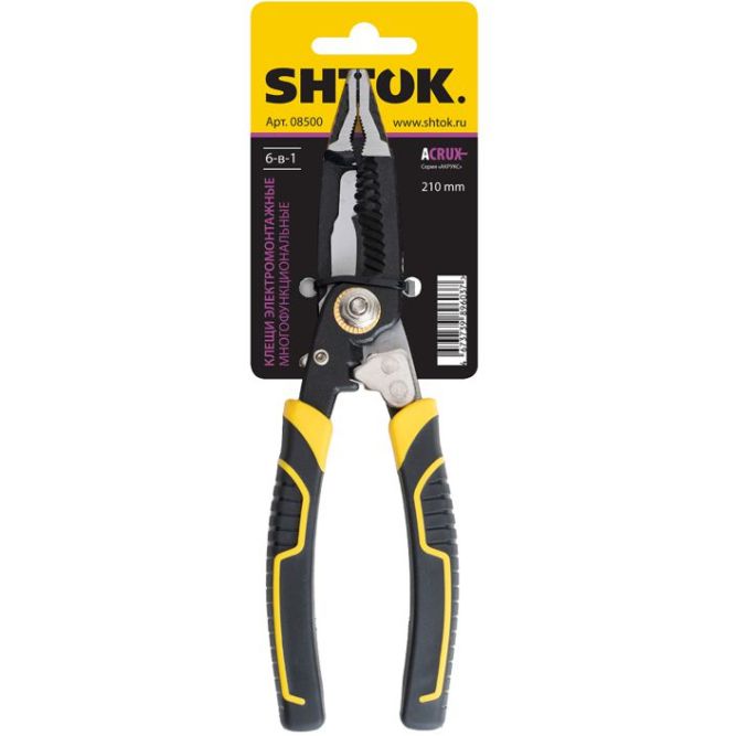 Клещи электромонтажные многофункциональные 6-в-1 210мм (08500) SHTOK 376308