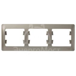 Рамка 3-м Glossa горизонт. титан SchE GSL000403