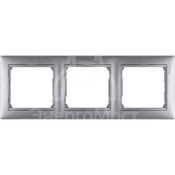 Рамка 3-м Valena горизонт. алюм. Leg 770153