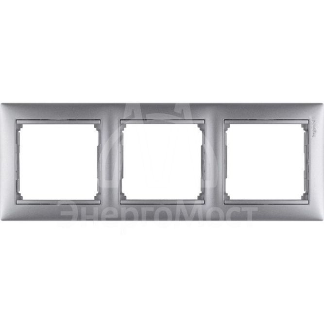 Рамка 3-м Valena горизонт. алюм. Leg 770153