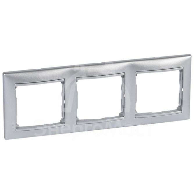 Рамка 3-м Valena горизонт. алюм. Leg 770153