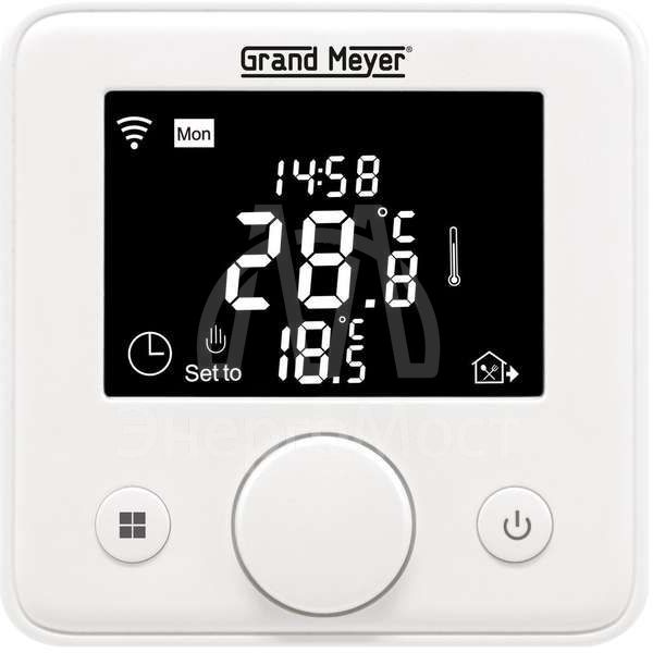 Термостат прогр. W330 с функцией Wi-Fi (Android/iOS) датчик пола; датчик воздуха 3.6кВт 16А бел. Grand Meyer W330