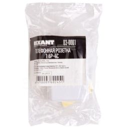 Розетка телефонная 1-м ОП RJ11 бел. Rexant 03-0001