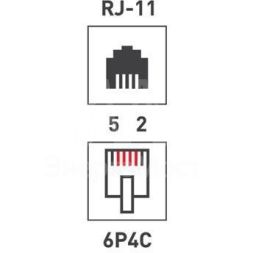Розетка телефонная 1-м ОП RJ11 бел. Rexant 03-0001