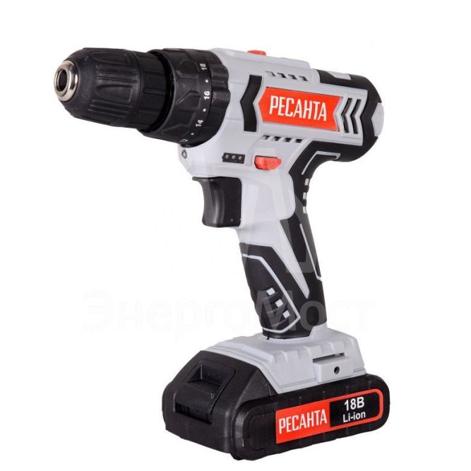 Дрель-шуруповерт аккумуляторная Ресанта ДА-18-2ЛК-У