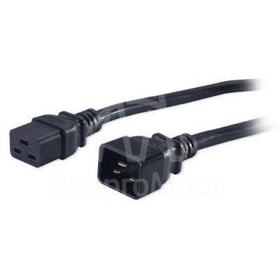 Кабель питания PWC-IEC19-IEC20-1.8-BK IEC 320 C19 - IEC 320 C20 (3х1.5) 16А прямая вилка 1.8м Hyperline 47682