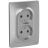 Розетка 2-м СП BLANCA 16А 250В без шторок без заземл. алюм. SchE BLNRS000023