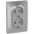 Розетка 2-м СП BLANCA 16А 250В без шторок без заземл. алюм. SchE BLNRS000023