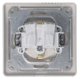 Розетка 1-м СП Glossa 16А IP44 250В с защ. крышкой защ. шторки с заземл. в сборе платина SchE GSL001248