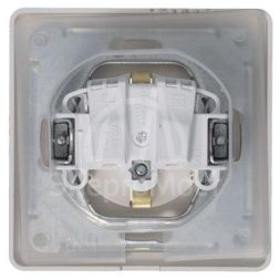 Розетка 1-м СП Glossa 16А IP44 250В с защ. крышкой защ. шторки с заземл. в сборе платина SchE GSL001248