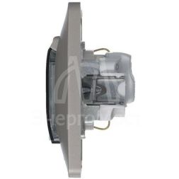 Розетка 1-м СП Glossa 16А IP44 250В с защ. крышкой защ. шторки с заземл. в сборе платина SchE GSL001248