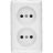 Розетка 2-м ОП Хит 16А IP20 без заземл. без защ. шторок бел. SchE RA16-237-B