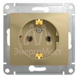 Механизм розетки 1-м СП Glossa 16А с заземл. титан SchE GSL000443