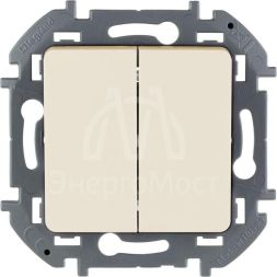 Выключатель 2-кл. Inspiria 250В 10AX сл. кость Leg 673621