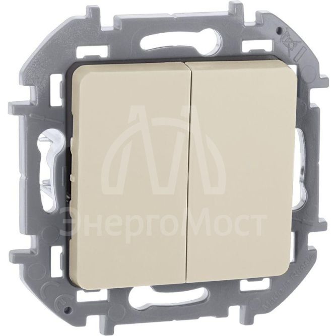 Выключатель 2-кл. Inspiria 250В 10AX сл. кость Leg 673621