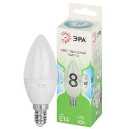 Лампа светодиодная GREEN LINE B35-8W-840-E14 GL 8Вт свеча 4000К яркий свет бел. E14 Эра Б0067100