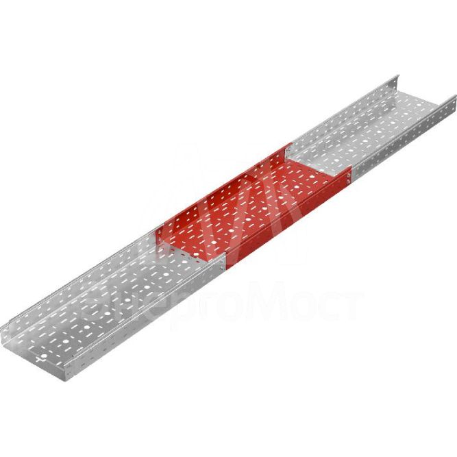 Лоток листовой перфорированный 300х80 L3000 сталь 0.8мм &amp;quot;БЫСТРЫЙ МОНТАЖ ПЛЮС&amp;quot; LPplus80-300-0.8-3000 оцинк. КМ PL0249
