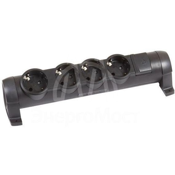 Блок многорозеточный &amp;#039;&amp;#039;Комфорт&amp;#039;&amp;#039; 4х2К+З черн. Leg 694606