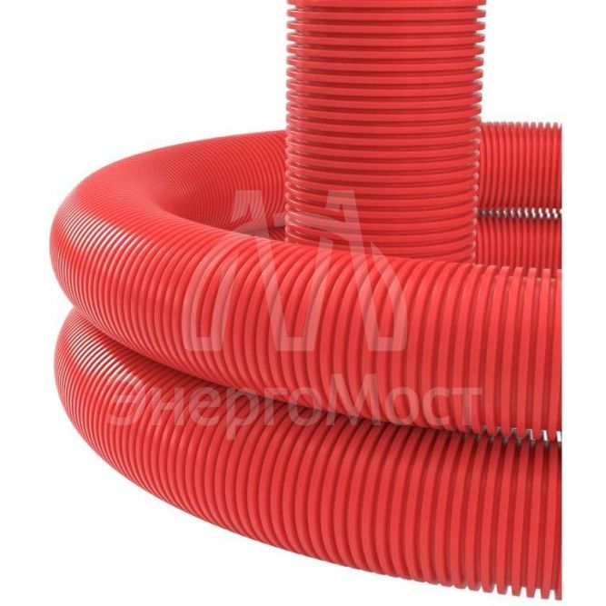Труба двустенная ПНД гибкая d40мм для кабельной канализации с протяжкой SN18 500Н красн. (уп.50м) DKC 121940