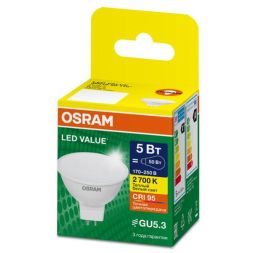 Лампа светодиодная LED G4 Value LVMR1650 5W/927 CRI95 5Вт 2700К 500лм рефлектор матов. GU5.3 170-250В OSRAM 4058075582330