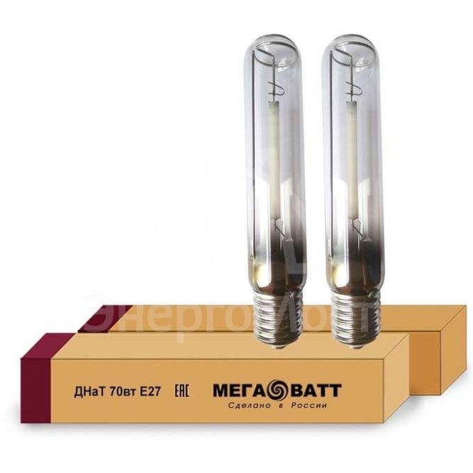 Лампа газоразрядная натриевая ДНаТ 70 E27 (25) МЕГАВАТТ 02911