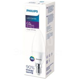 Лампа светодиодная Ecohome LEDCandle 6-60W E14 840 B35NDFR RCA Philips 929002273737